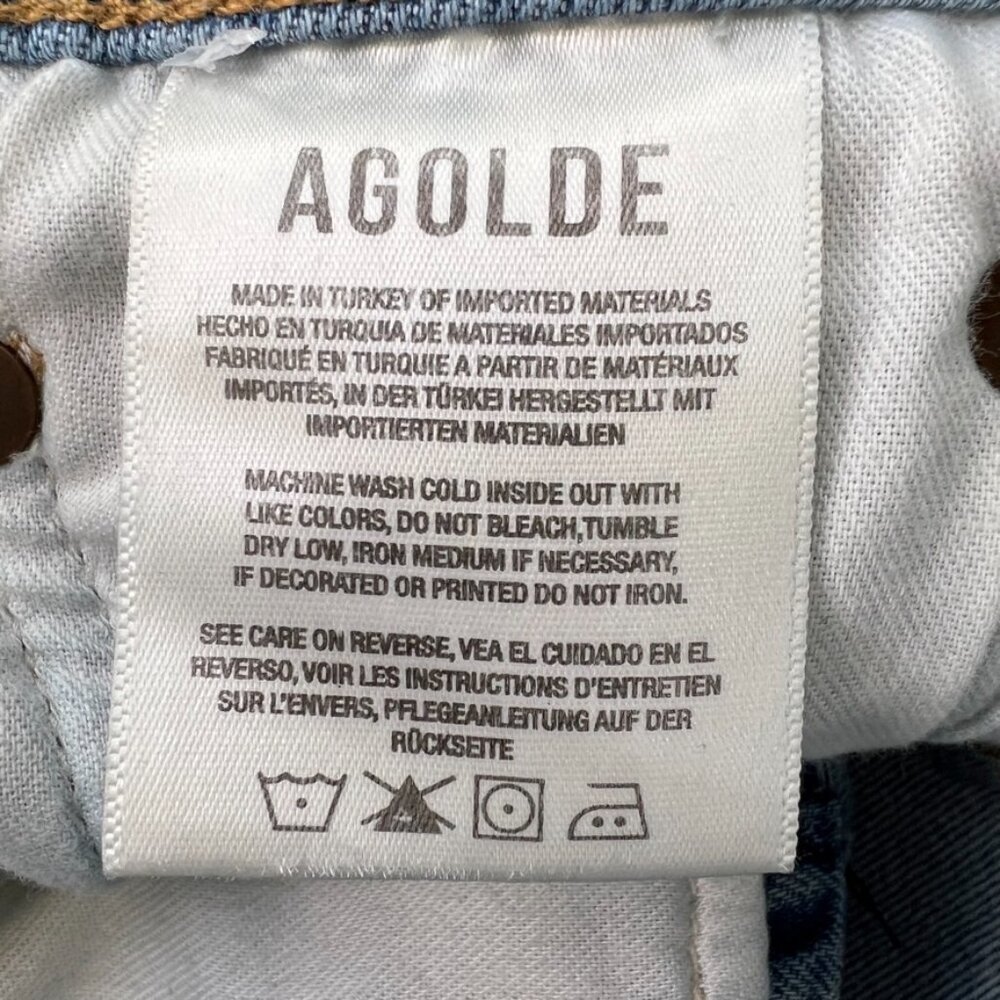 Agolde Jean Women 27 Riley High Rise Crop 26x25 Button Fly Organic Denim Core No - Picture 9 of 11